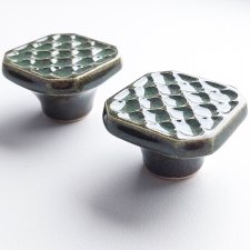 ceramiczne gałki do mebli, zielonobrązowe, wz.8