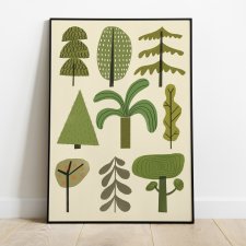 Plakat 30 x 40 cm cm Zielone drzewa