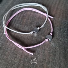 Dwie bransoletkI BFF serduszka hematyt