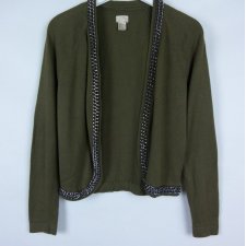 H&M sweter ciemna zgniła zieleń łańcuch / 36