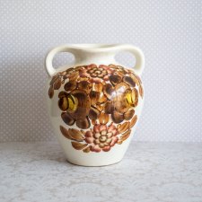 Ręcznie malowany wazon Koło, wczesny PRL