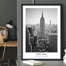 Plakat  czarno biały - MIASTO NEW YORK 40x50 cm