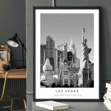 Plakat  czarno biały - LAS VEGAS 40x50 cm