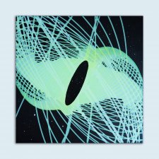 Duży, akrylowy, abstrakcyjny obraz "Oko opatrzności" 60x60 cm świeci w ciemności i UV