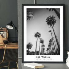 Plakat  czarno biały - Kalifornia, Los Angeles 40x50 cm