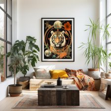 Plakat Tygrys astrologia kolaż  - format 40x50 cm