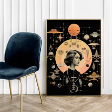 Plakat Kobieta astrologia kolaż  - format 50x70 cm