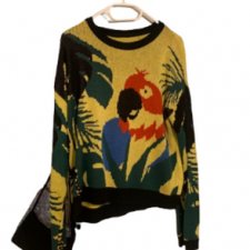 Kolorowy Sweter Vintage z Papugą