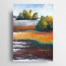 Jesień -praca formatu A4,pastele olejne