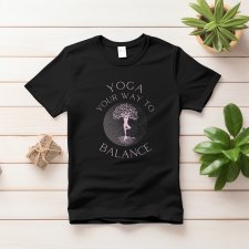 T-shirt z nadrukiem YOGA.
