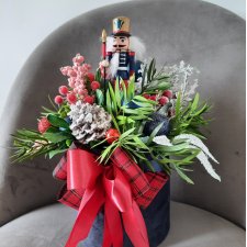 Flowerbox świąteczny granatowy