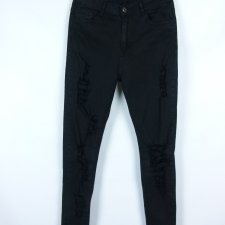 Daysie czarne spodnie jeans dziury / S