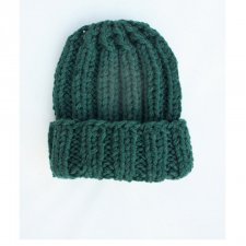 CZAPKA BEANIE HANDMADE LEŚNA ZIELEŃ