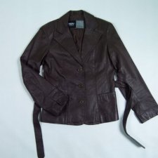 Skórzana kurtka skóra naturalna brąz leather / M