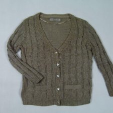 Zara sweter z dodatkiem perłowej nici / M
