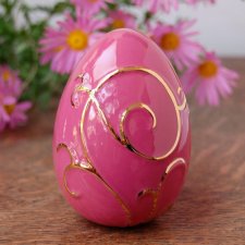 Emaux de Longwy, Francja, jajo złocone, ceramika, angielski róż