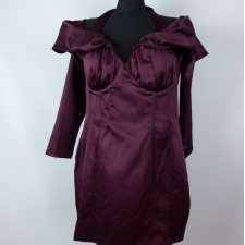 Pretty Little Thing satynowa śliwka sukienka mini z metką 16 / 44