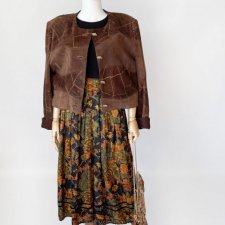 Długa spódnica vintage kwiatowe wzory