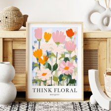 Plakat kolorowe kwiaty jasne - format 61x91 cm