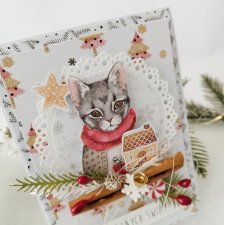 Szary Kot- oryginalna kartka świąteczna
