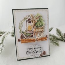 Drewniany jelonek- oryginalna kartka świąteczna