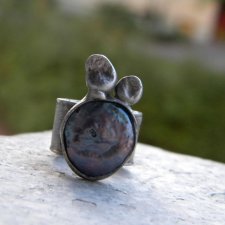 Fioletowa perła - pierścionek