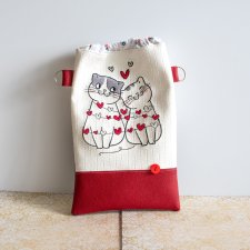 Etui na książkę / konsolę - Zakochane kotki - A5