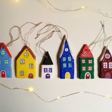 Ozdoba świąteczna- domki z masy solnej