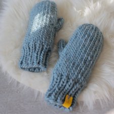Wełniane rękawiczki WOOLY błękit