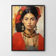 Plakat Dziewczyna portret piękna kolor - format A4