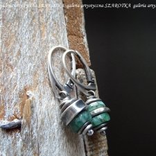 GREEN-SILVER kolczyki ze szmaragdów i srebra
