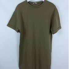 Zara Trafaluc długa bluzka tunika khaki bawełna / S