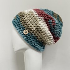 Gruba czapka beanie smerf kolorowa szydełkowa