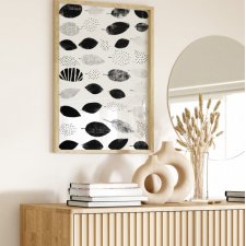 Plakat czarno-biały boho liście 61x91 cm