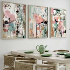 ZESTAW PLAKATÓW 40x50cm, abstrakcja i kwiat