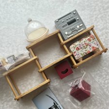 Dollhouse Furniture, made in England ❤ Świat w miniaturze ❤ Wyposażenie domku dla lalek - regał ❤ drewno