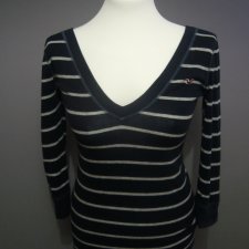 HOLLISTER CALIFORNIA GRANATOWA BLUZKA W PASKI S/M