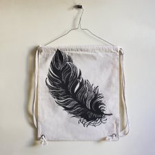Plecak-worek eko boho piórko