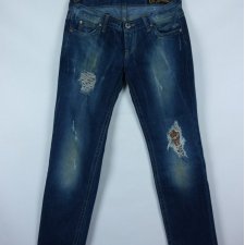 Cheyenne przecierane spodnie dżins biodrówki / 28 - M