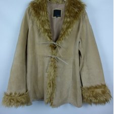 Vero Moda skórzany płaszcz skóra zamsz / XL