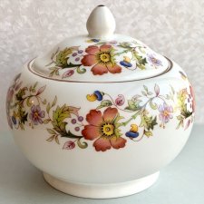 Staffordshire Pottery - Zaczarowany ogród ❀ڿڰۣ❀ Klasyczna duża cukiernica ❀ڿڰۣ❀ Kostna porcelana ❀ڿڰۣ❀