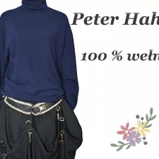 PETER HAHN PREMIUM WEŁNIANY SWETER Z GOLFEM L XL XXL