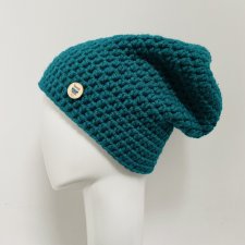 Gruba czapka beanie smerf szydełkowa