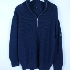 Urban Outfitters męski granatowy sweter stójka zip / S