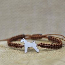 Airedale terrier - bransoletka z psem, srebro 925