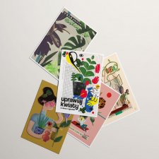 Zestaw 5 pocztówek - kwiaty