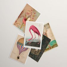 Zestaw 5 pocztówek - vintage