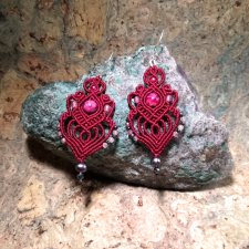 Westa agat rubin perła długie lekkie kolczyki z kamieni naturalnych Ag 925 Delfina Dolls