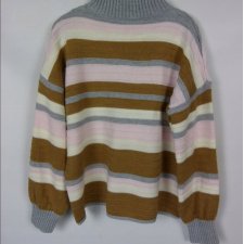 Sheilay sweter w pasy półgolf akryl / XL