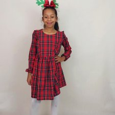 Sukienka świąteczna dla dziewczynki krata czerwona